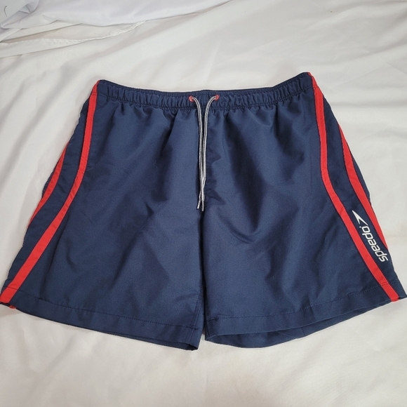 Speedo Men's Blue w/ Red Stripes Swim Trunks Size XL - Picture 1 of 10